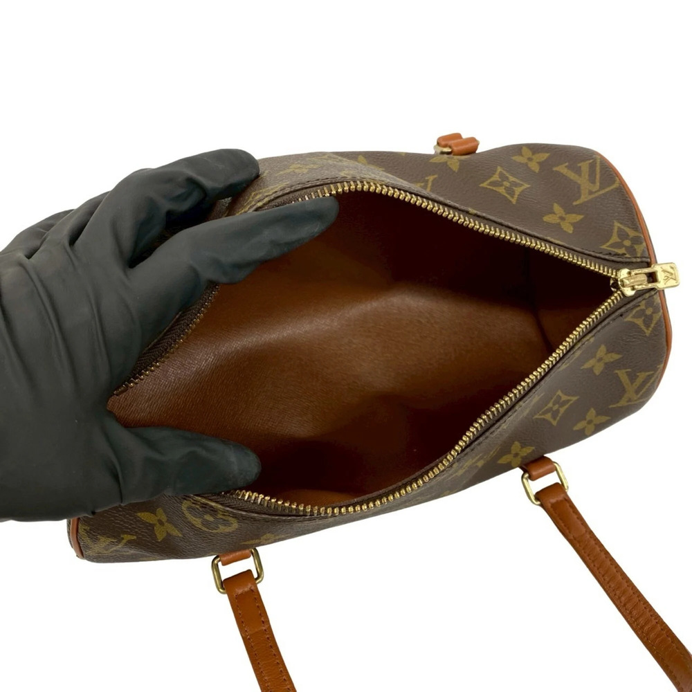 LOUIS VUITTON Vintage Brown Monogram Leather Papillon 26 Boston Bag - Picture 9 of 9
